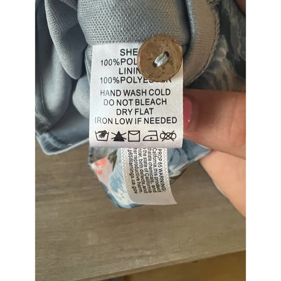 Chiffon Floral Print Dress - Peach Love California - Size Large - Picture 5 of 6